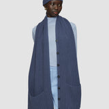 Blue Open Cashmere Button Scarf - Joseph