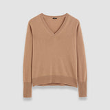 Beige Light Pure Cashmere V Neck Jumper - Joseph