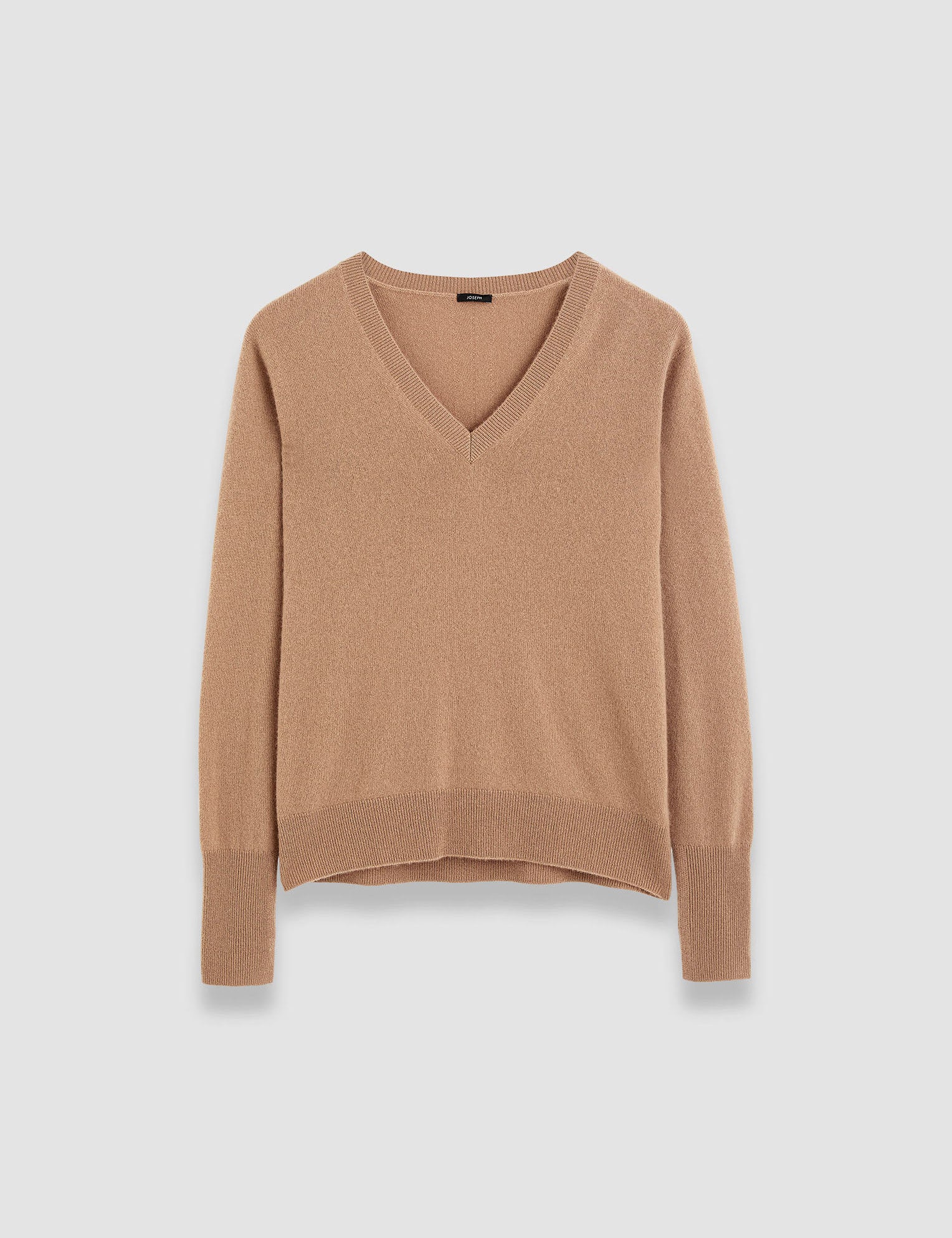 Beige Light Pure Cashmere V Neck Jumper - Joseph