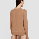 Beige Light Pure Cashmere V Neck Jumper - Joseph