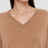 Beige Light Pure Cashmere V Neck Jumper - Joseph