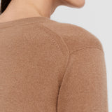 Beige Light Pure Cashmere V Neck Jumper - Joseph