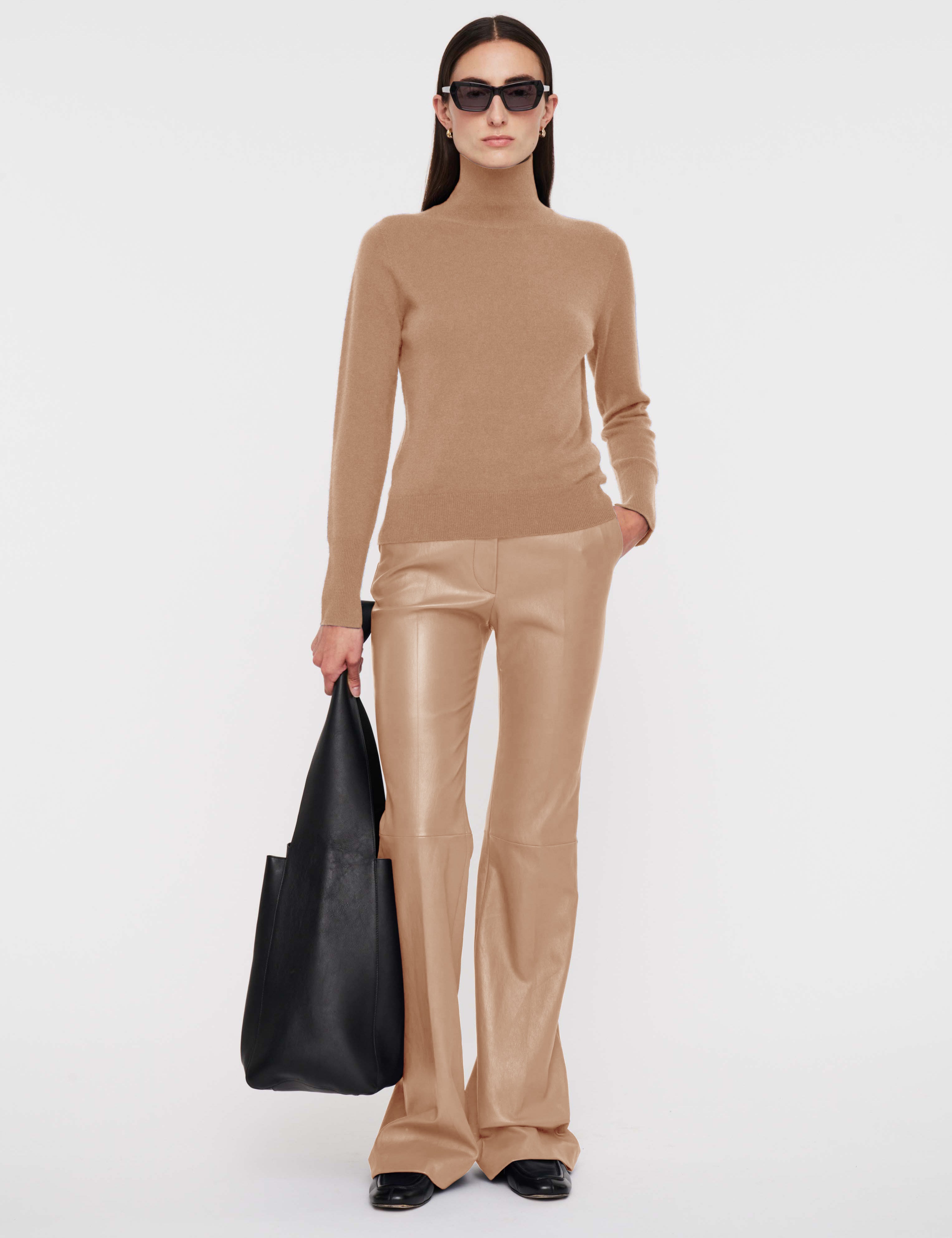 Beige Light Pure Cashmere High Neck Jumper - Joseph