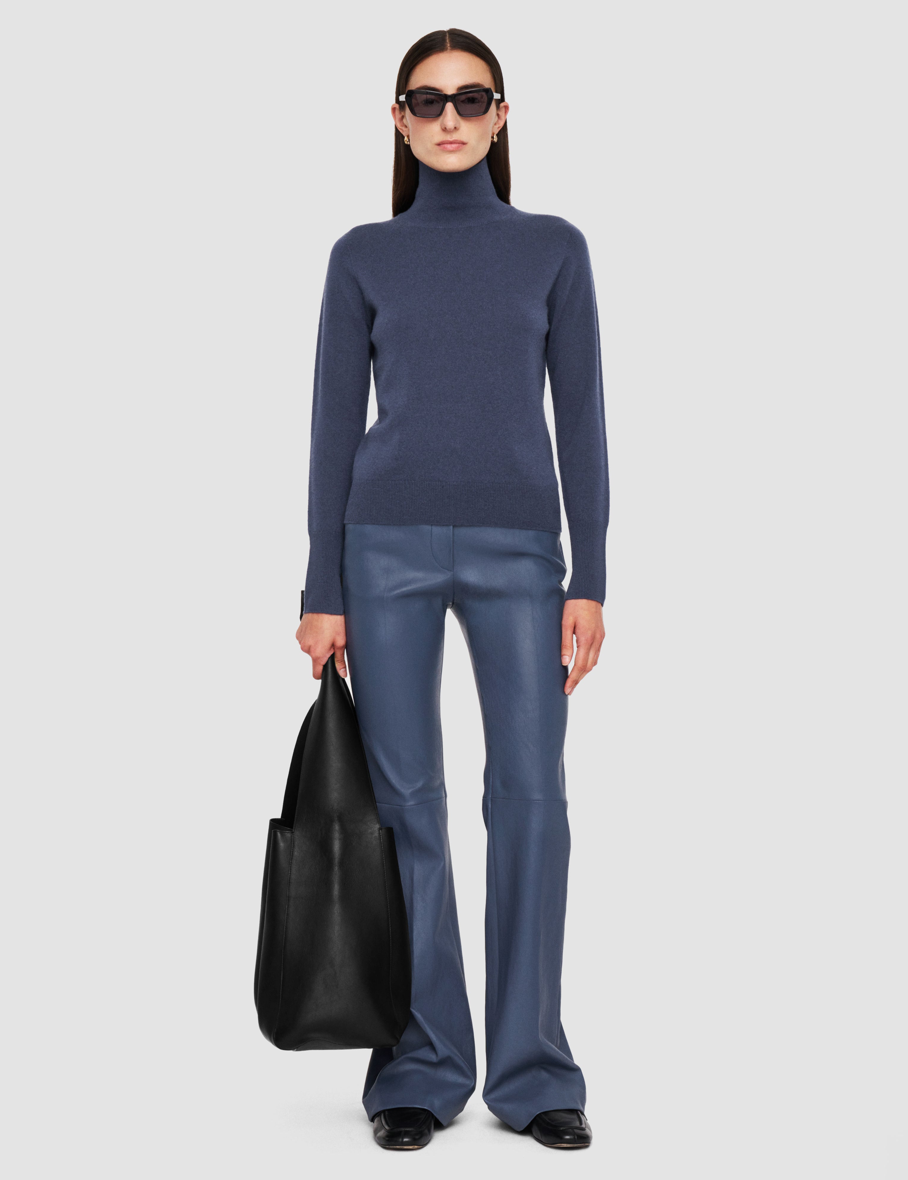 Blue Light Pure Cashmere High Neck Jumper - Joseph