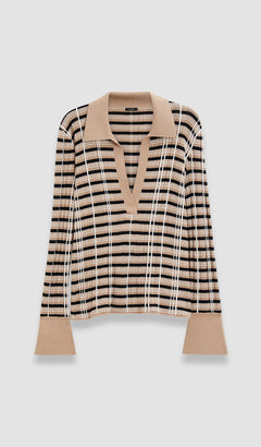 Multicolour Check Wool & Silk Polo Top - Joseph