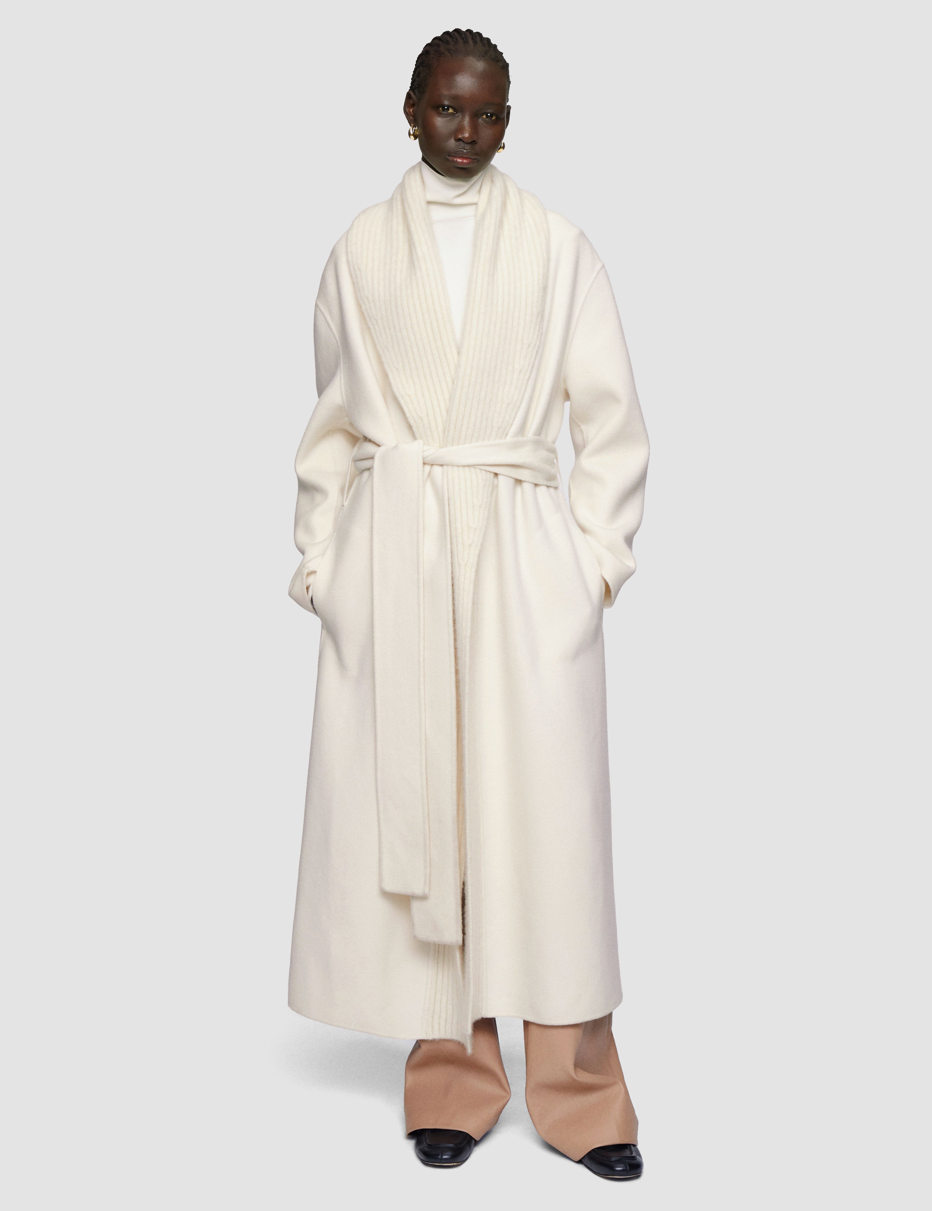 White Rica Double Face Cashmere Coat - Joseph