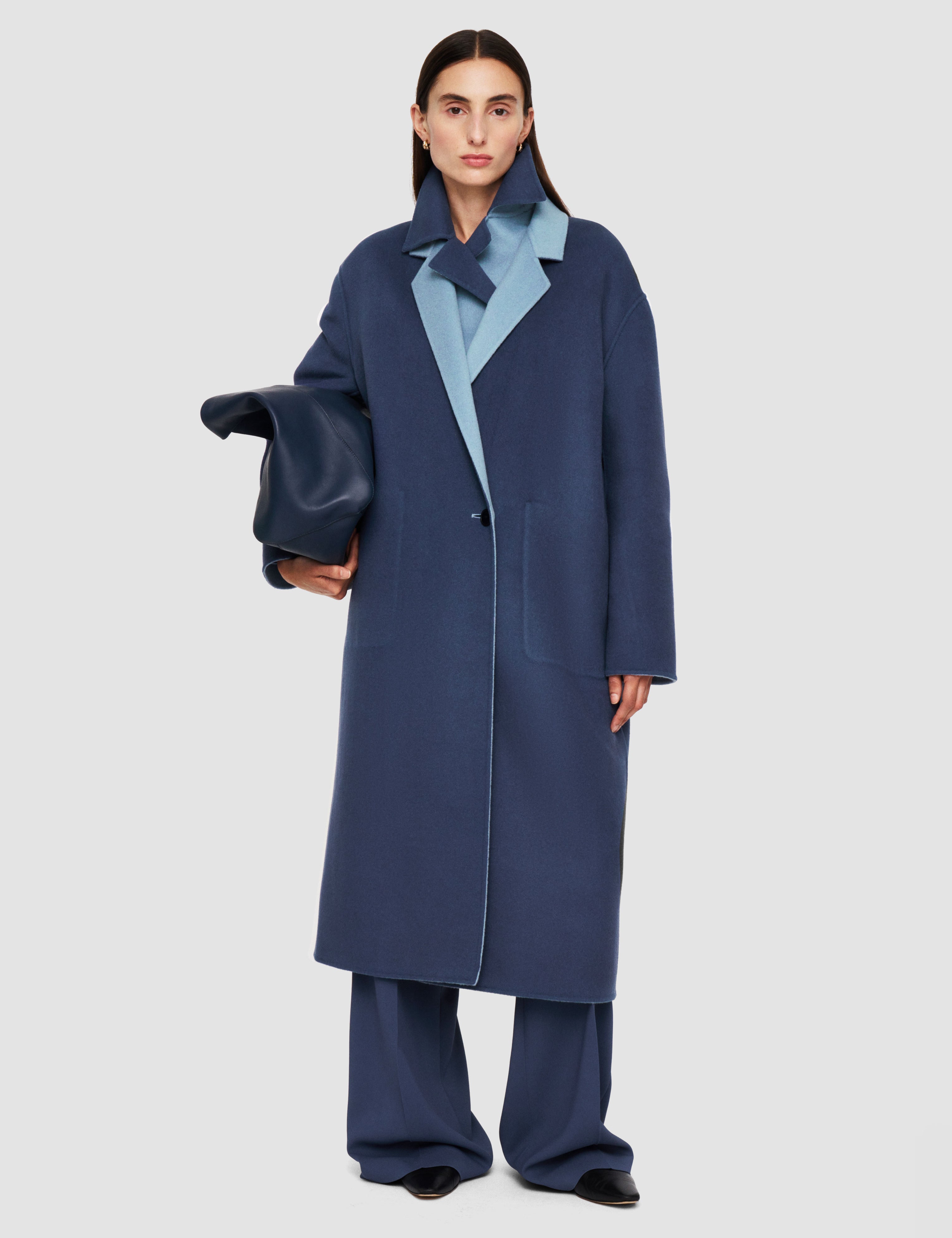 Blue Edmond Reversible Double Face Cashmere Coat - Joseph