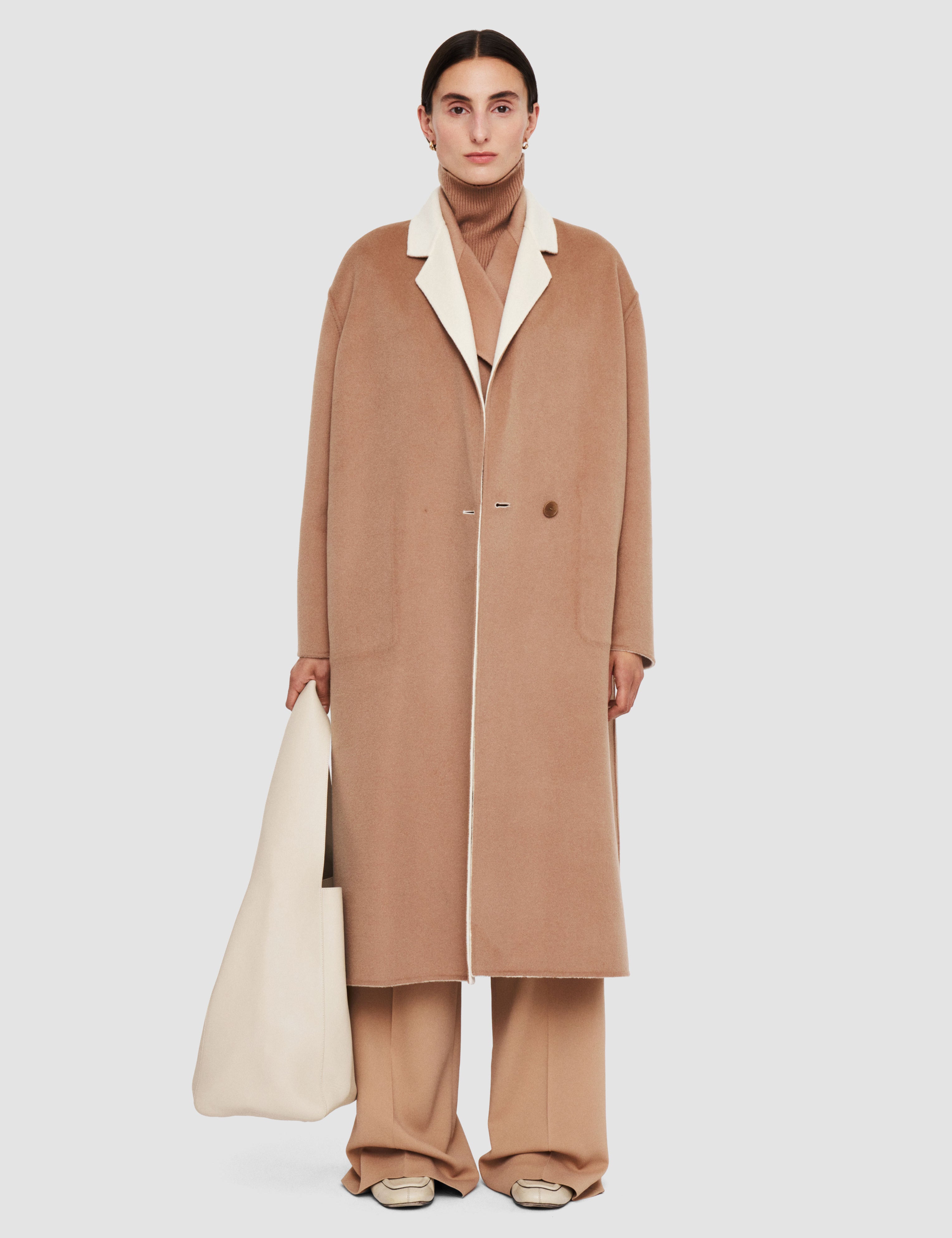 Ivory Edmond Reversible Double Face Cashmere Coat - Joseph