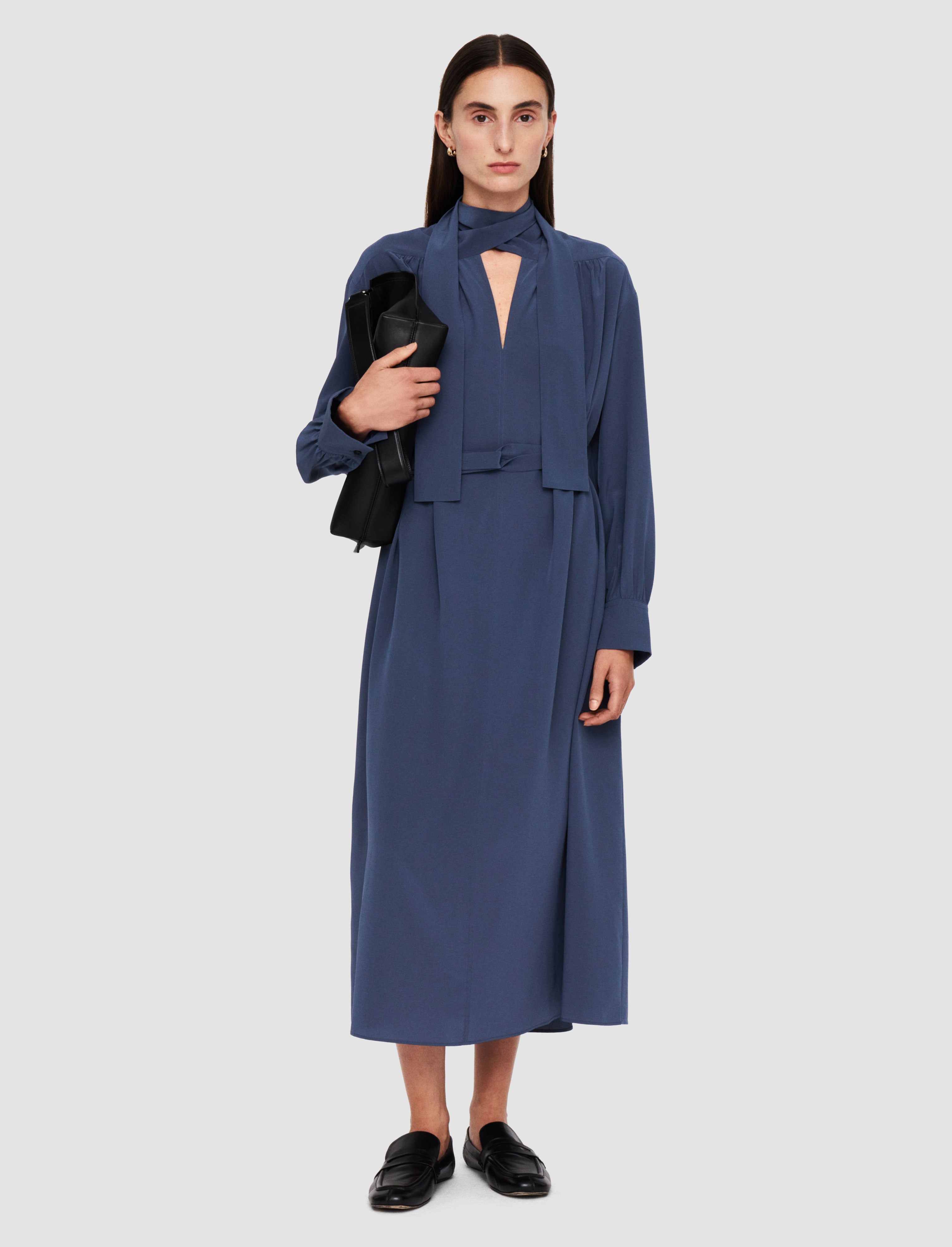 bleu-robe-bolero-en-crepe-de-chine-JOSEPH