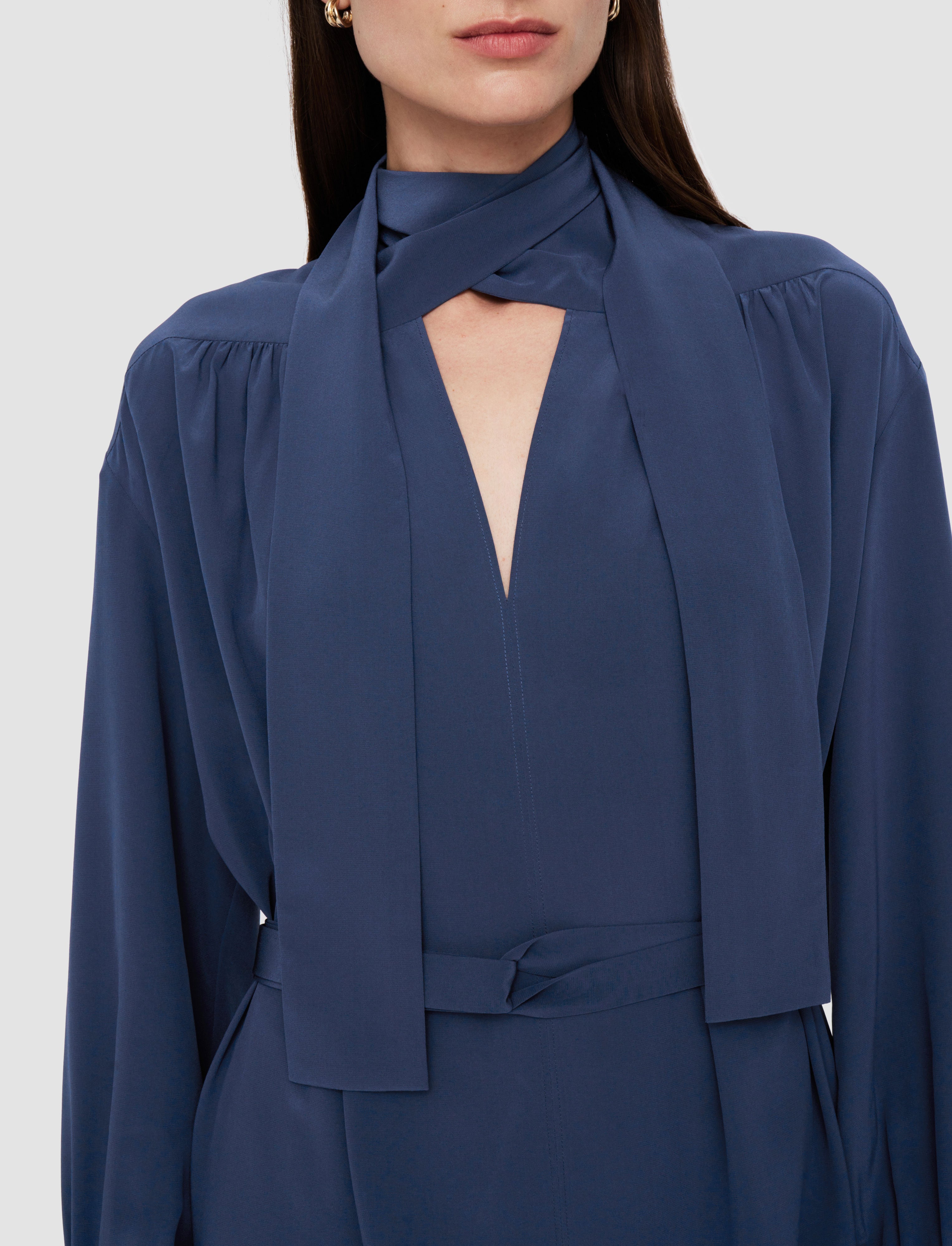 bleu-robe-bolero-en-crepe-de-chine-JOSEPH