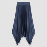 Blue Ade Knit Weave Plissé Skirt - Joseph