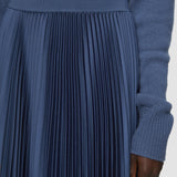 Blue Ade Knit Weave Plissé Skirt - Joseph