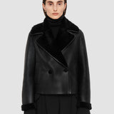 Black Rousse Textured Shearling Jacket - Joseph