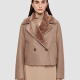 Beige Rousse Textured Shearling Jacket - Joseph