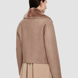 Beige Rousse Textured Shearling Jacket - Joseph