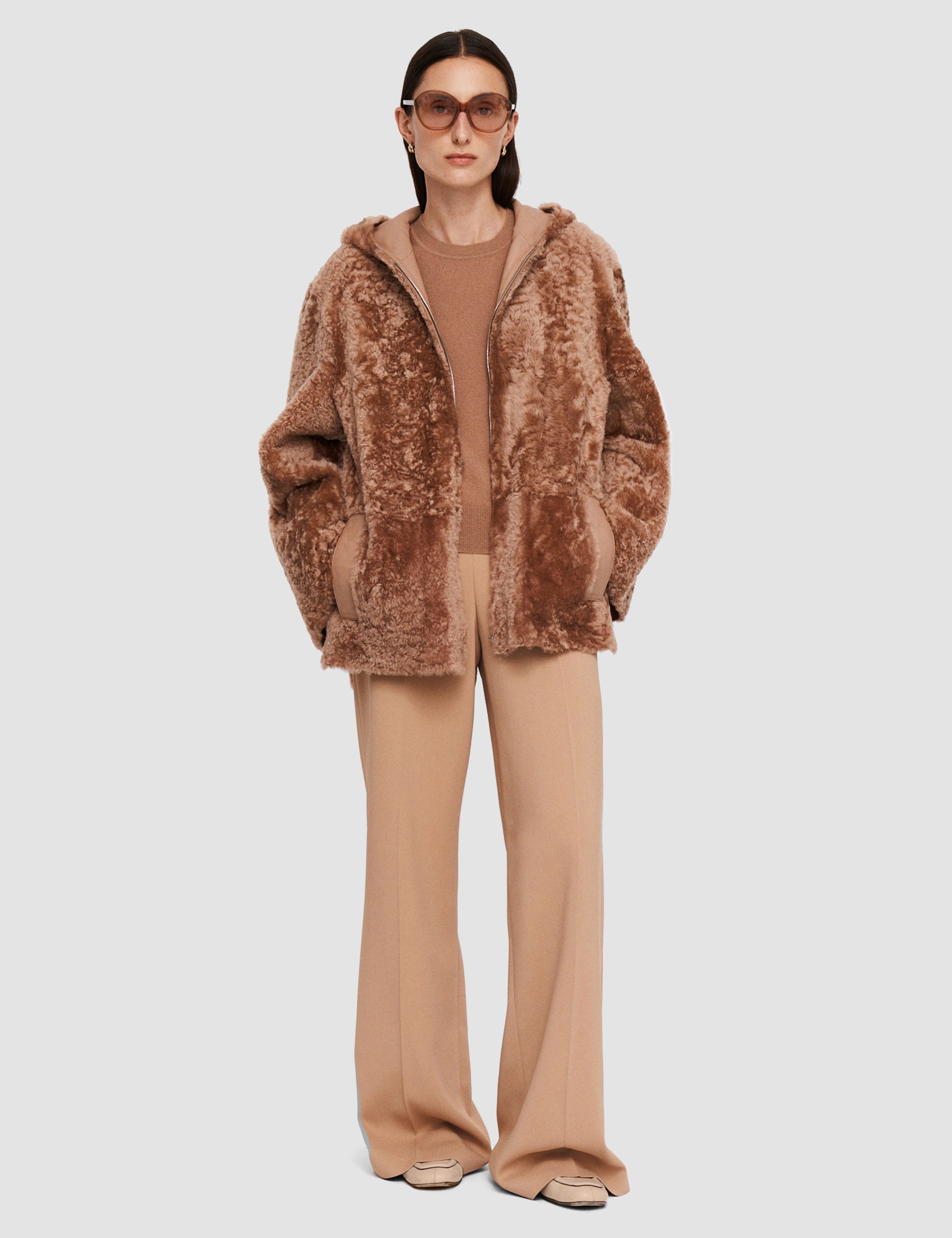 Beige Cosser Reversible Shearling Coat - Joseph