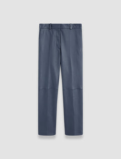 Blue Coleman Leather Stretch Trousers - Joseph