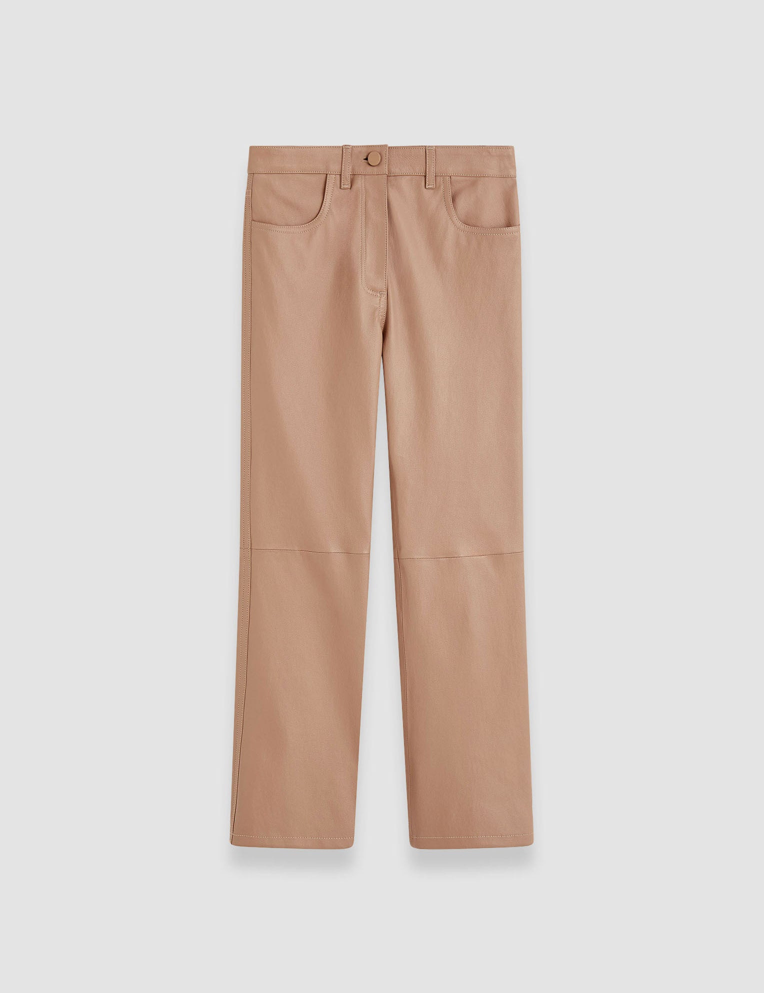 Beige Duke Leather Stretch Trousers - Joseph