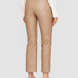 Beige Duke Leather Stretch Trousers - Joseph