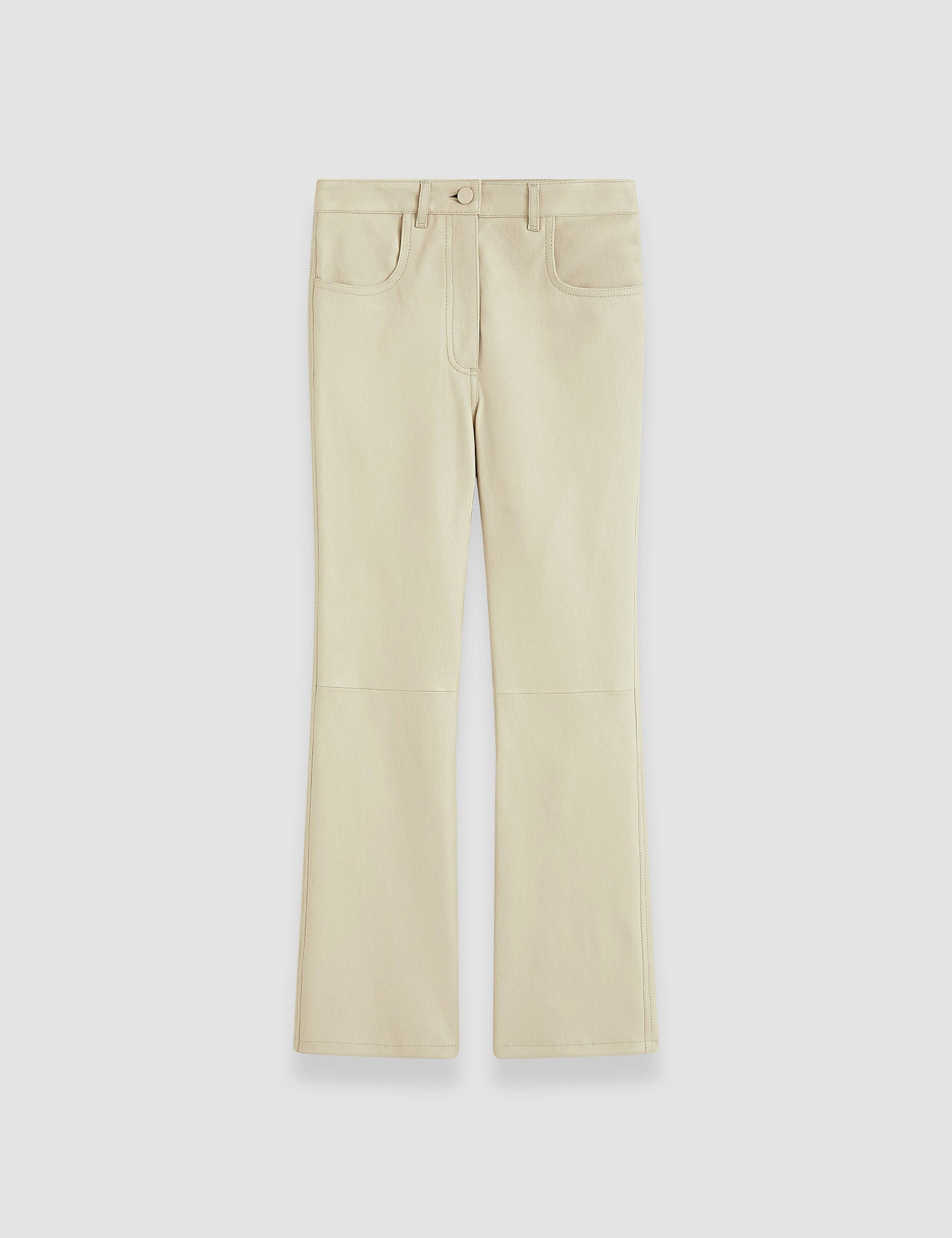 Beige Duke Leather Stretch Trousers - Joseph