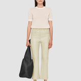 Beige Duke Leather Stretch Trousers - Joseph