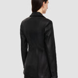 Black Pascal Leather Stretch Jacket - Joseph