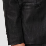 Black Pascal Leather Stretch Jacket - Joseph