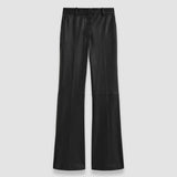 Black Tafira Leather Stretch Trousers - Joseph