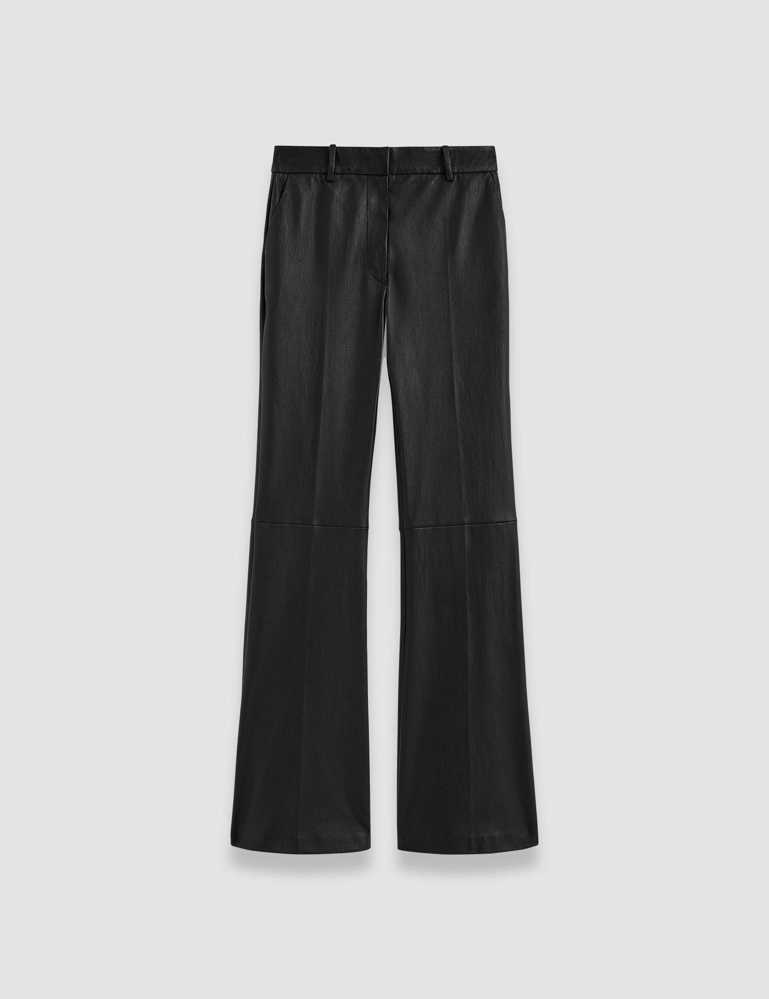 Black Tafira Leather Stretch Trousers - Joseph