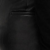 Black Tafira Leather Stretch Trousers - Joseph