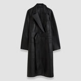 Black Octave Bonded Leather Coat - Joseph