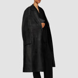 Black Octave Bonded Leather Coat - Joseph