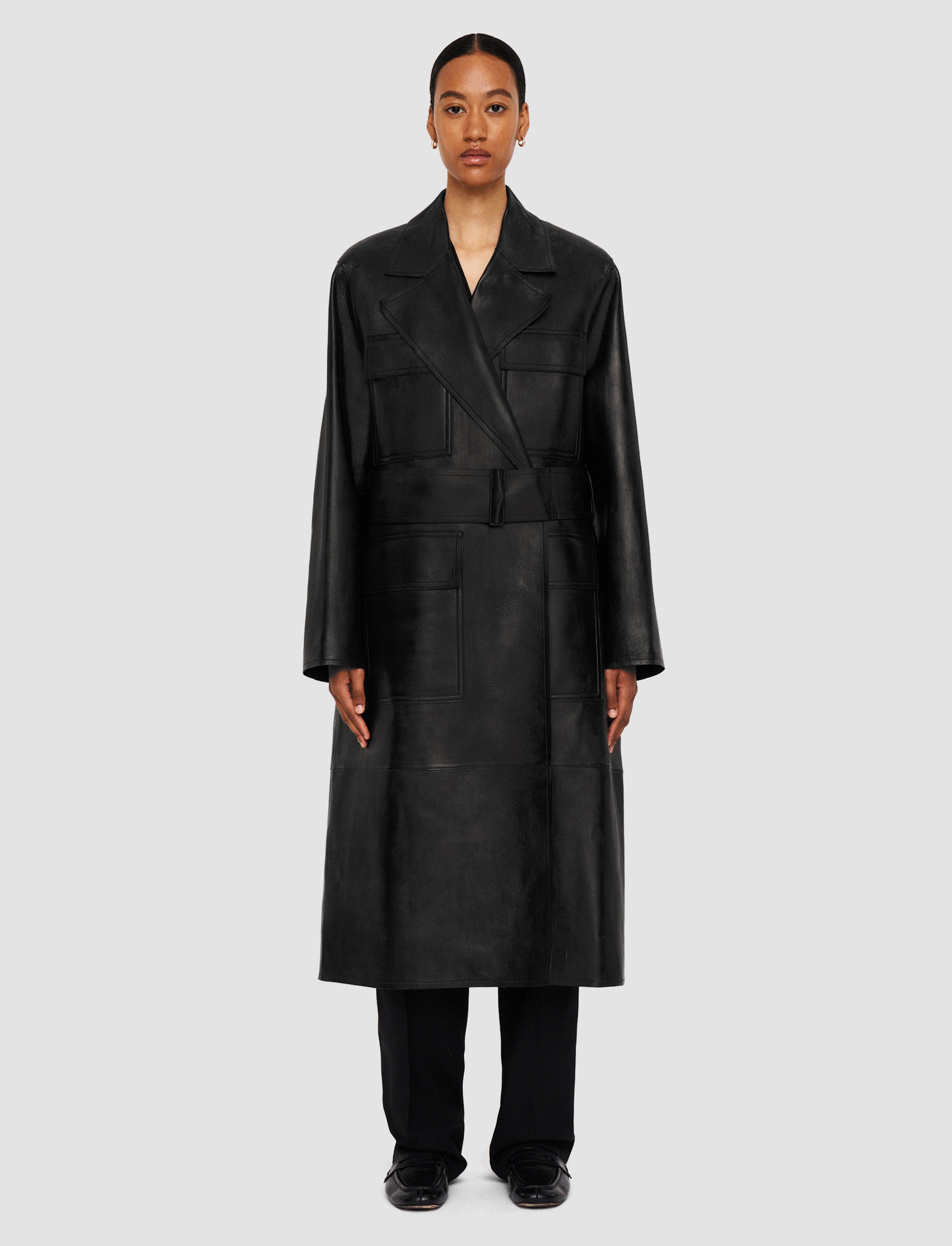 black-octave-bonded-leather-coat-JOSEPH