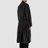 Black Octave Bonded Leather Coat - Joseph