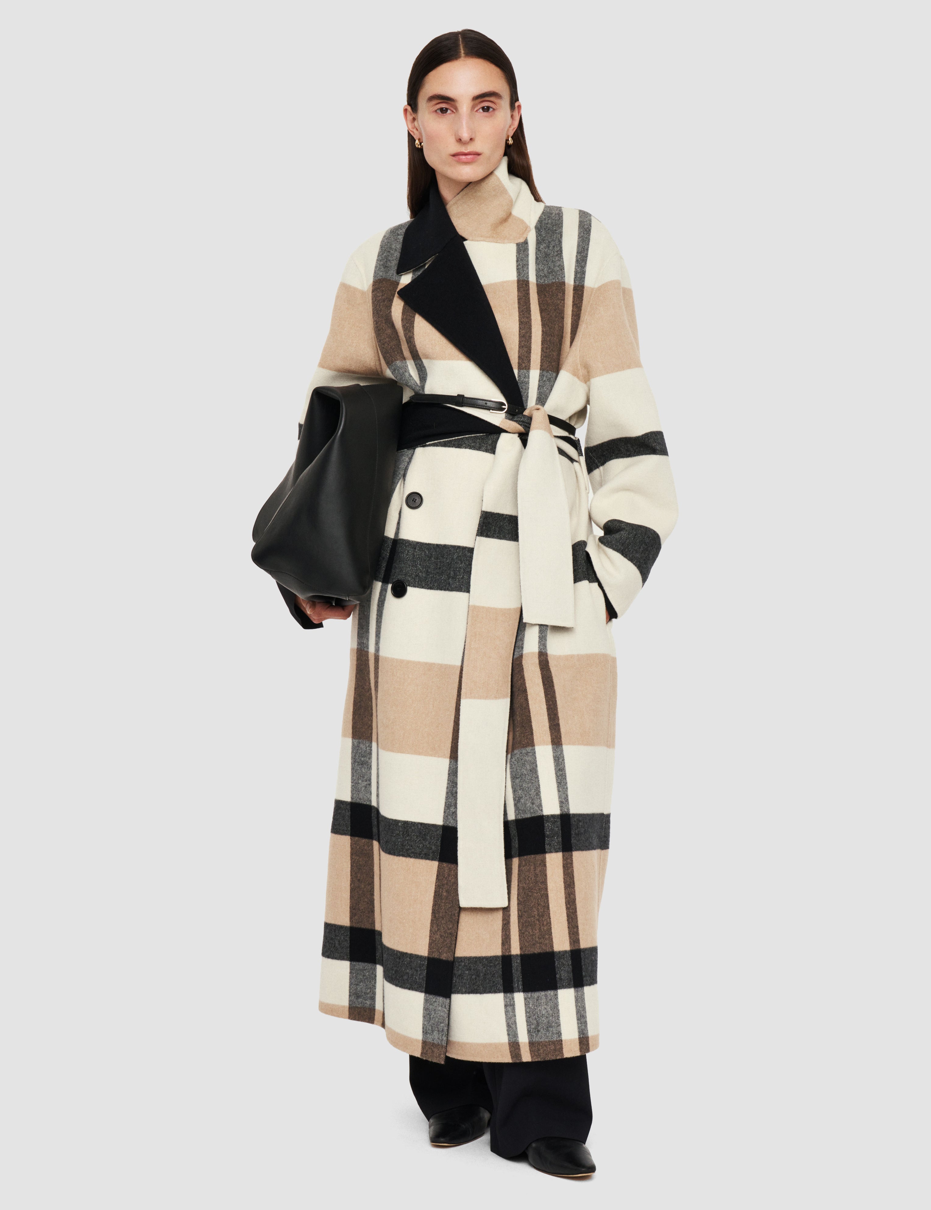 Multicolour Merton Reversible Check Wool Coat - Joseph