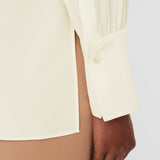 Ivory Evora Silk Crepe de Chine Colour Block Blouse - Joseph