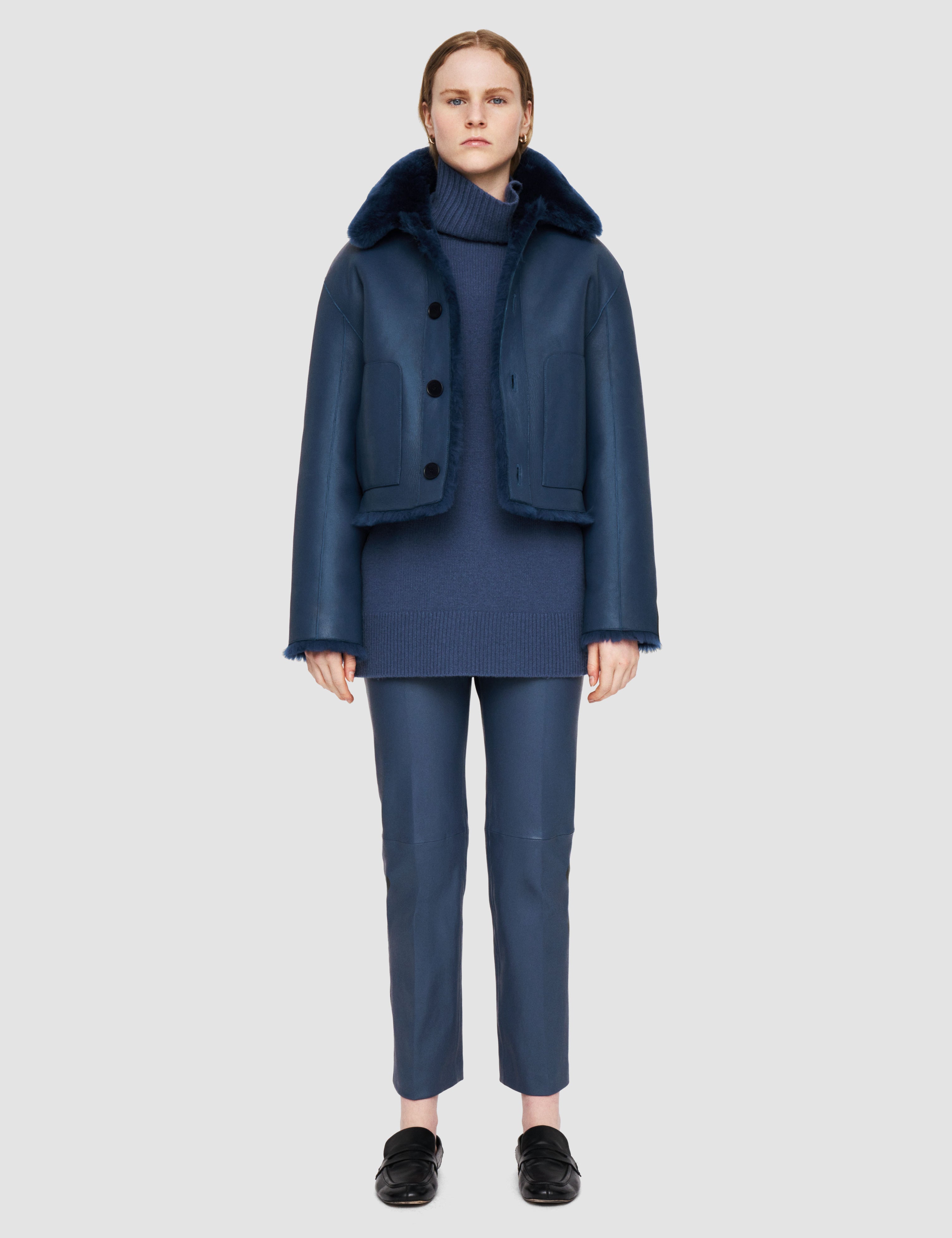 Blue Alloway Reversible Shearling Jacket - Joseph