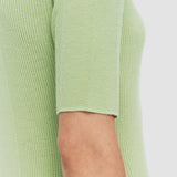 Green Fine Merino Rib V Neck Top - Joseph