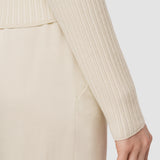 Beige Fine Merino Rib Cardigan - Joseph