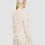 Beige Fine Merino Rib Cardigan - Joseph