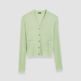 Green Fine Merino Rib Cardigan - Joseph