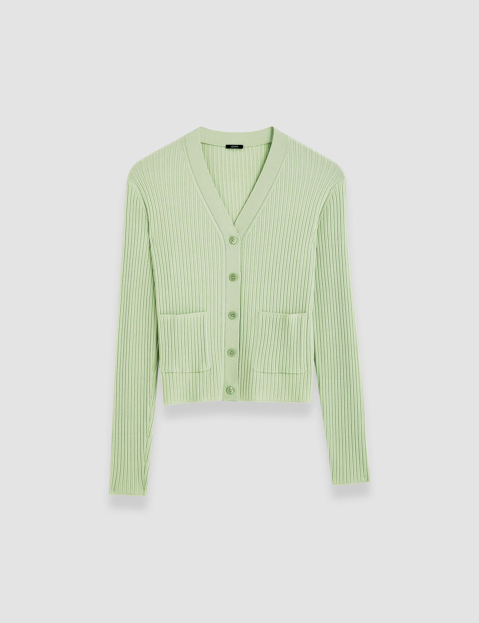 Green Fine Merino Rib Cardigan - Joseph