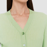 Green Fine Merino Rib Cardigan - Joseph