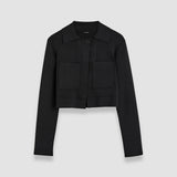 Black Milano Knit Stretch Zip Jacket - Joseph