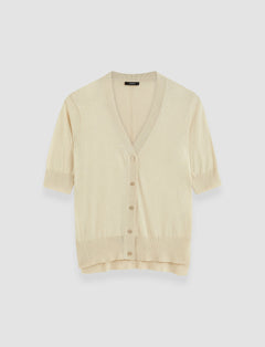 Beige Superfine Cotton Silk Cardigan - Joseph