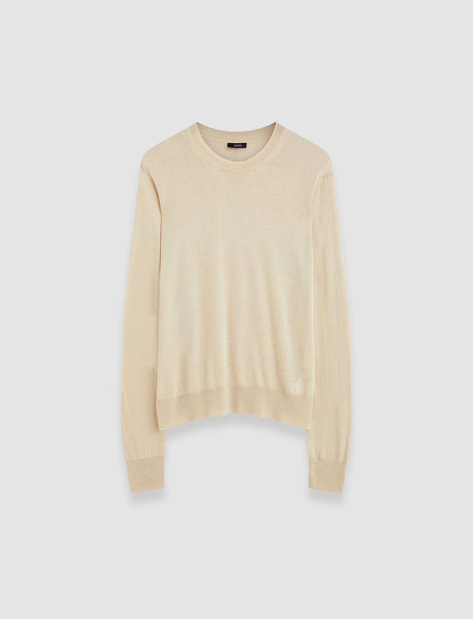 beige-superfine-cotton-silk-round-neck-jumper-JOSEPH