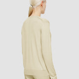 Beige Superfine Cotton Silk Round Neck Jumper - Joseph