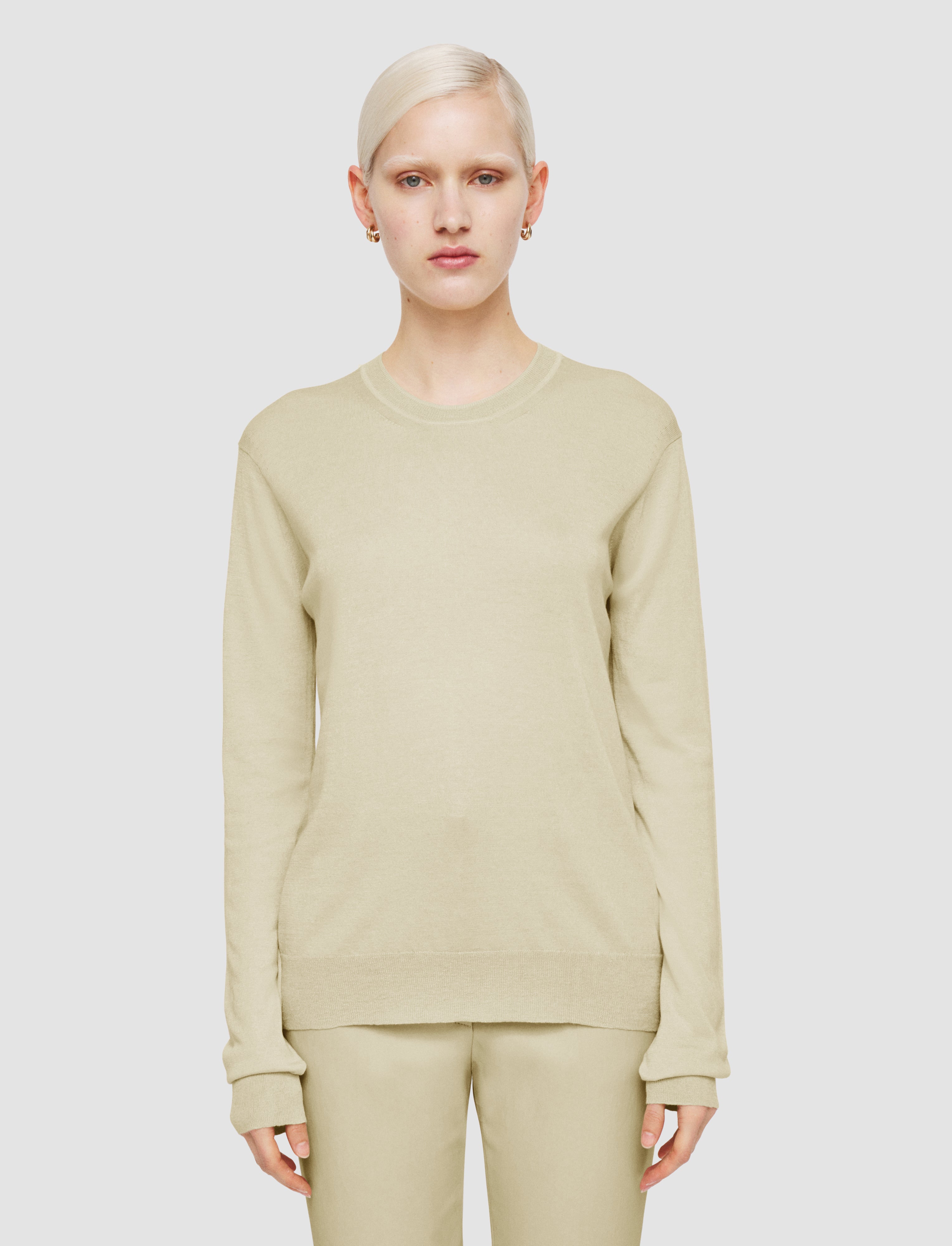 beige-superfine-cotton-silk-round-neck-jumper-JOSEPH