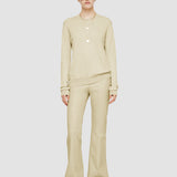 Beige Superfine Cotton Silk Round Neck Jumper - Joseph