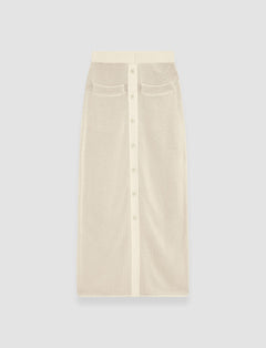 Beige Micro Stripe Knit Skirt - Joseph